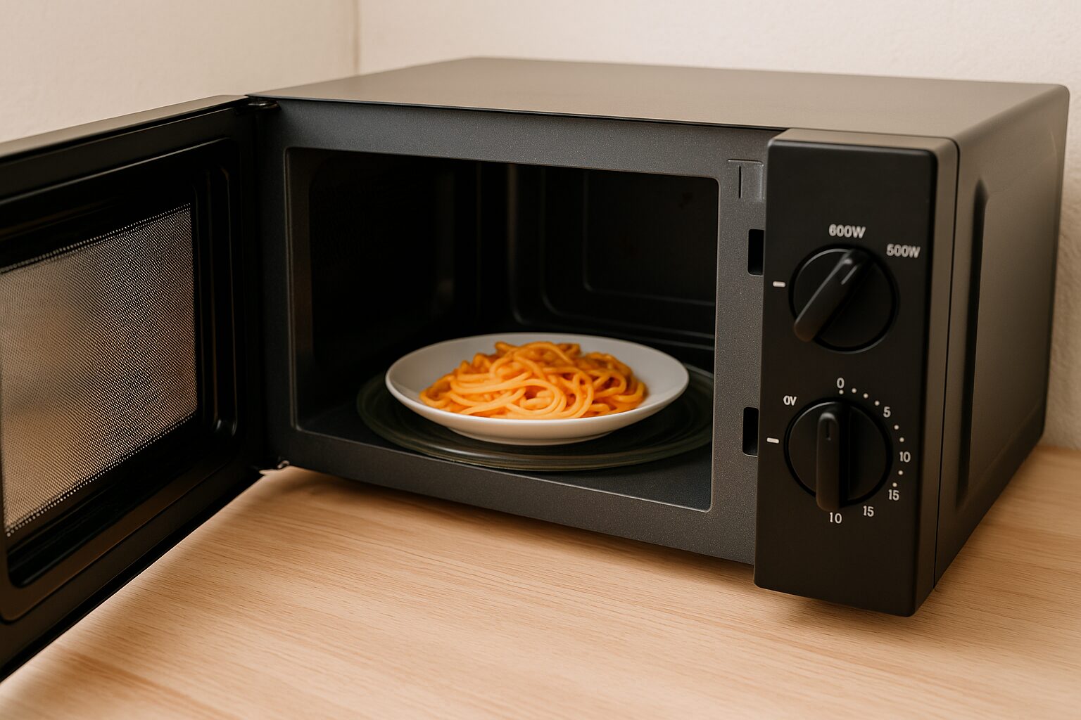 電子レンジのトラブル解決をイメージしたオープン状態の写真